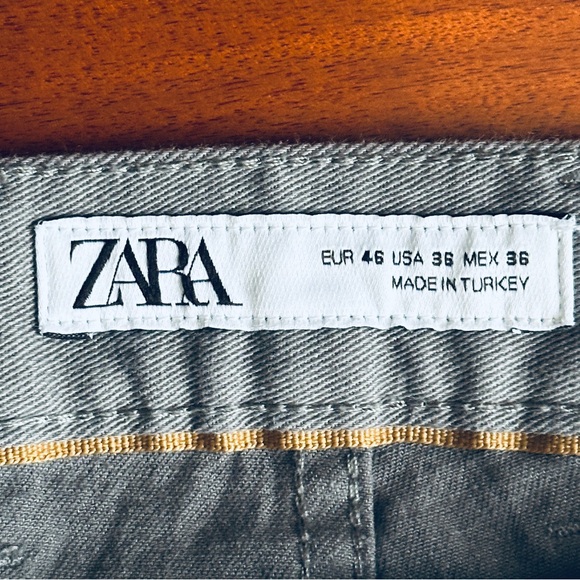 Zara Man Slim Fit Chino Stretch Travel Pants Grey Gray Size 36 - Picture 3 of 10